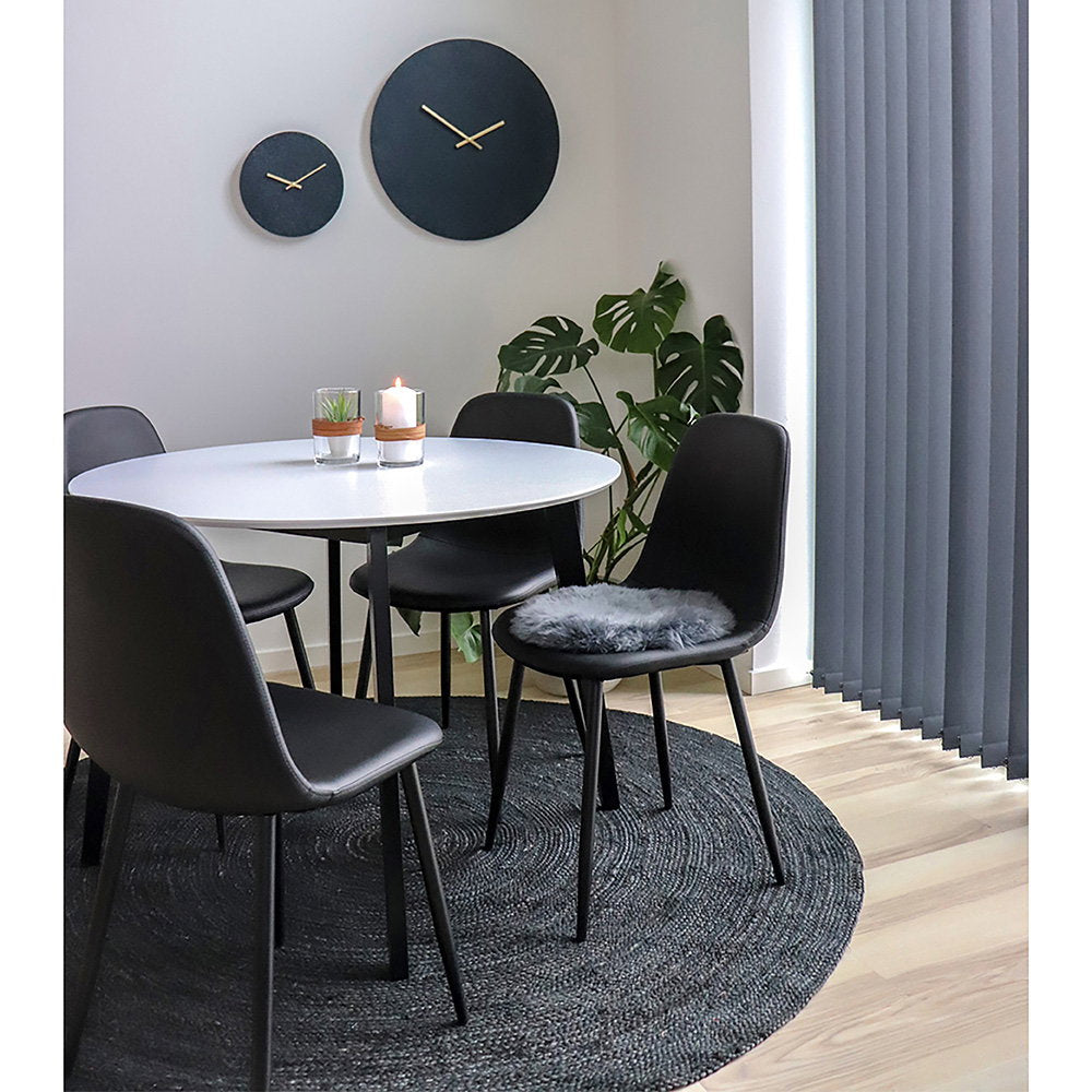 Scaun de dining, piele sintetică PU, negru, picioare negre, HN1225