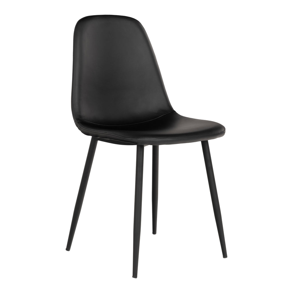 Scaun de dining, piele sintetică PU, negru, picioare negre, HN1225