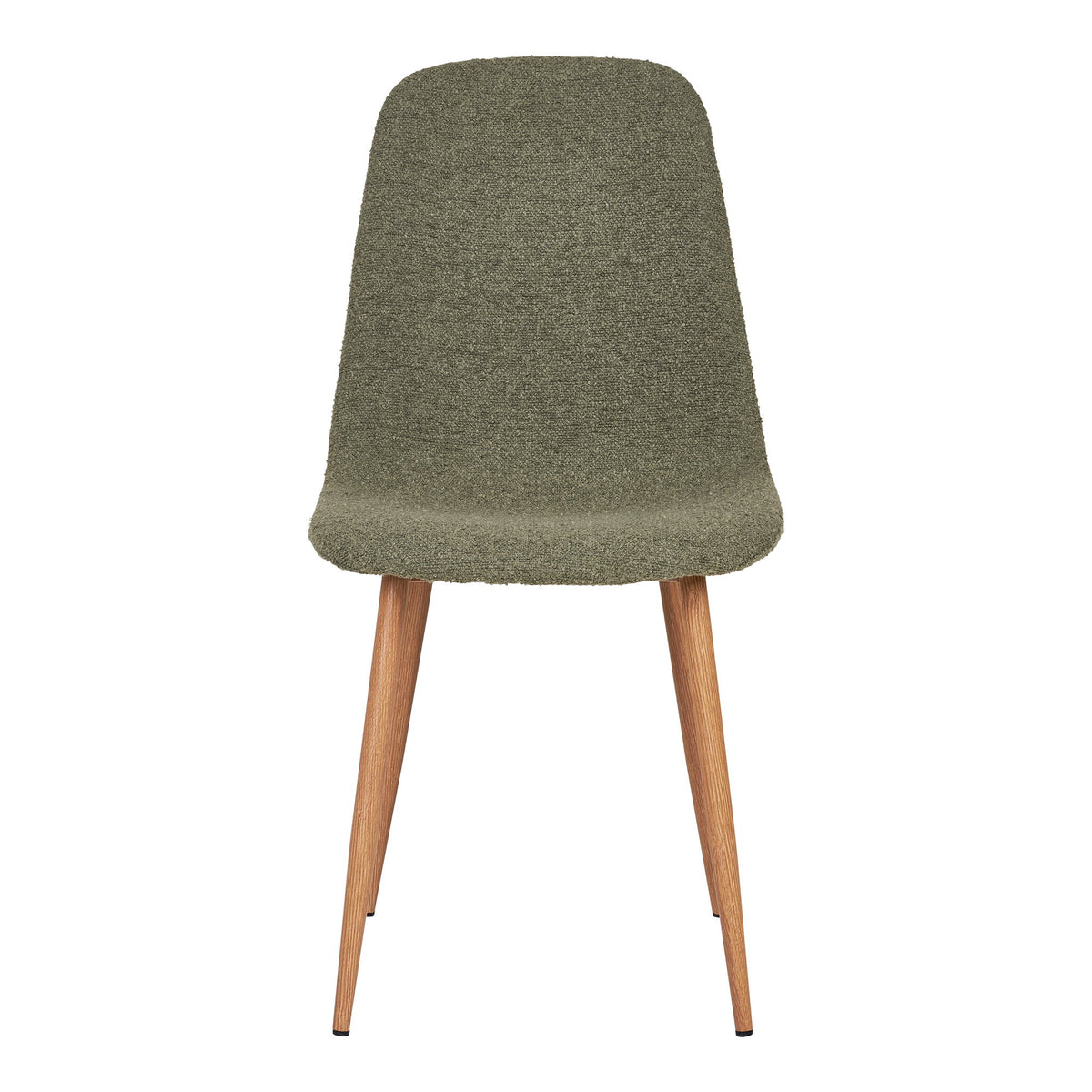 Scaun de dining, bouclé, verde închis, picioare cu aspect de lemn, HN1236