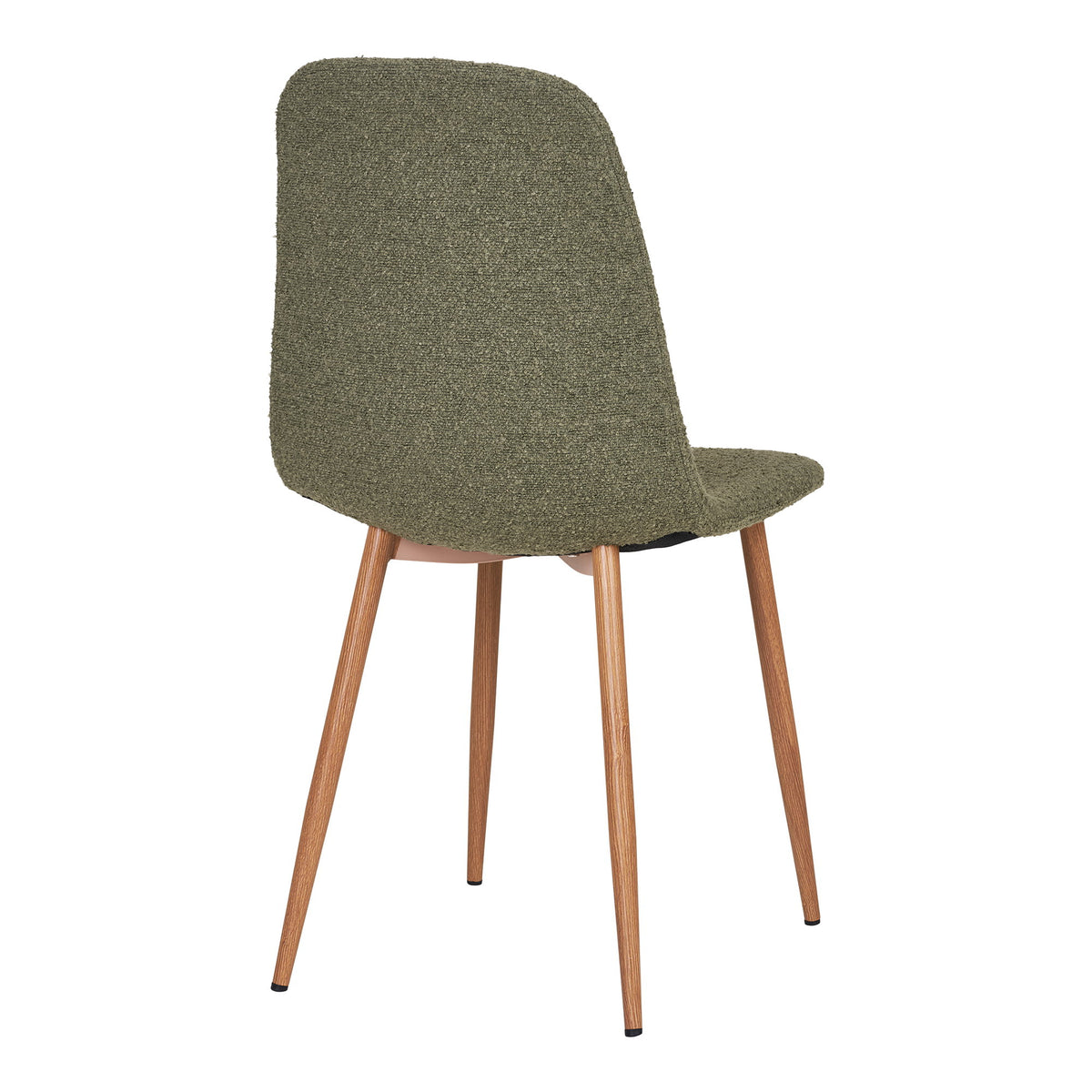 Scaun de dining, bouclé, verde închis, picioare cu aspect de lemn, HN1236