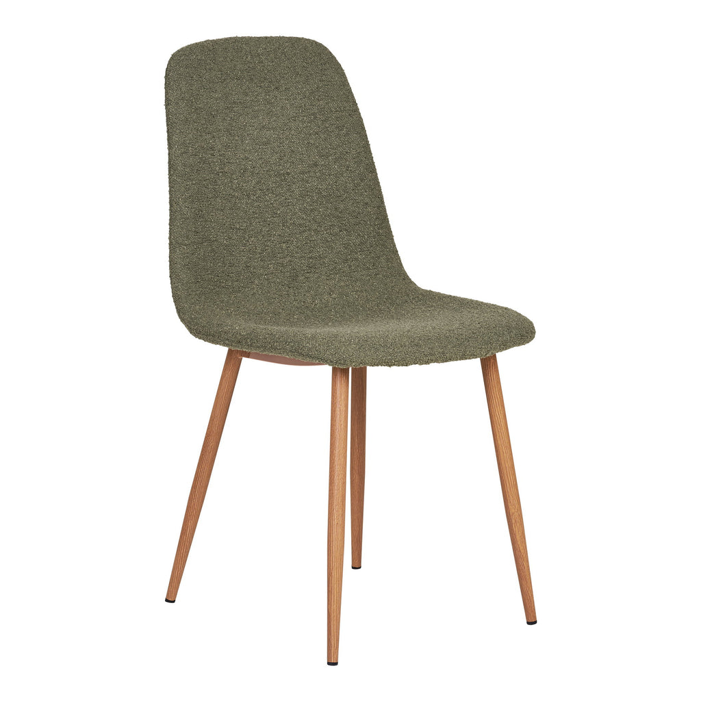 Scaun de dining, bouclé, verde închis, picioare cu aspect de lemn, HN1236
