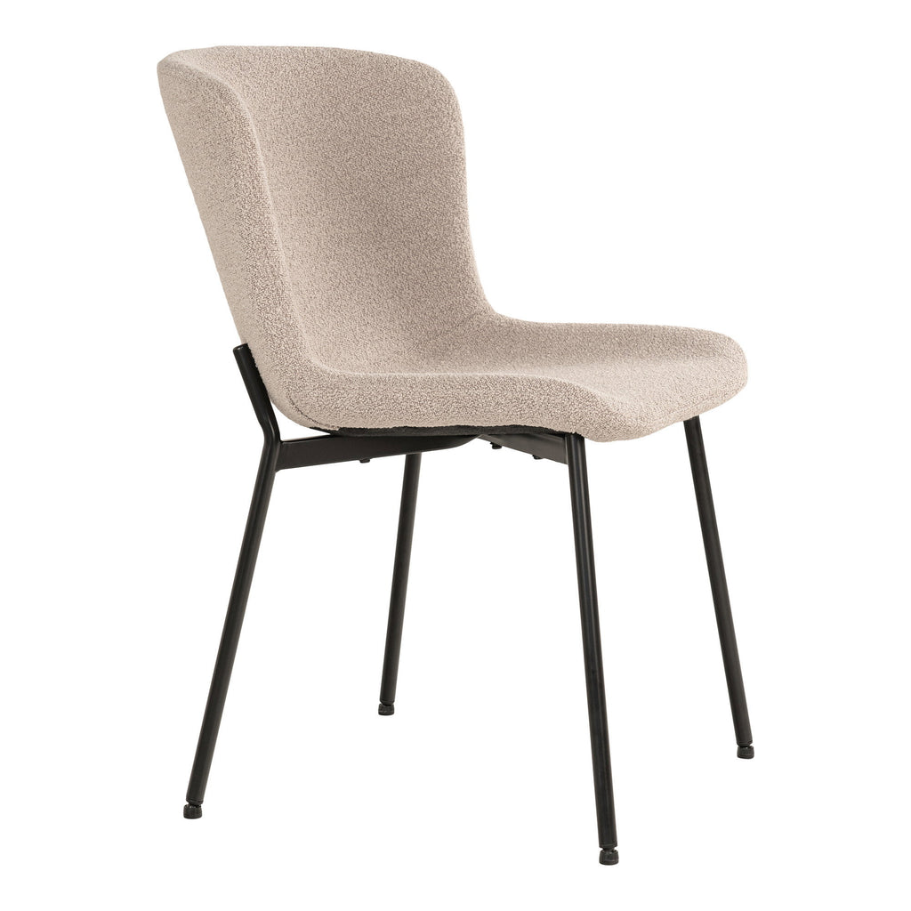 Scaun de dining, bouclé, bej, picioare negre, HN1239