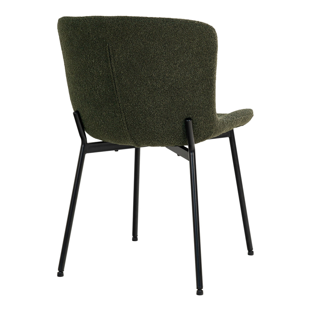Scaun de dining, bouclé, verde închis, picioare negre, HN1241