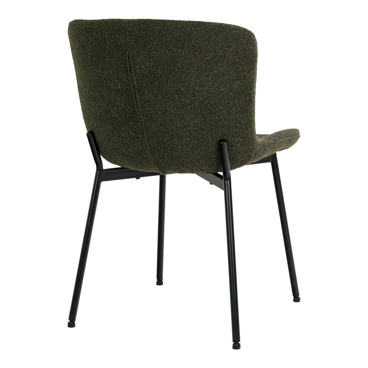 Scaun de dining, bouclé, verde închis, picioare negre, HN1241