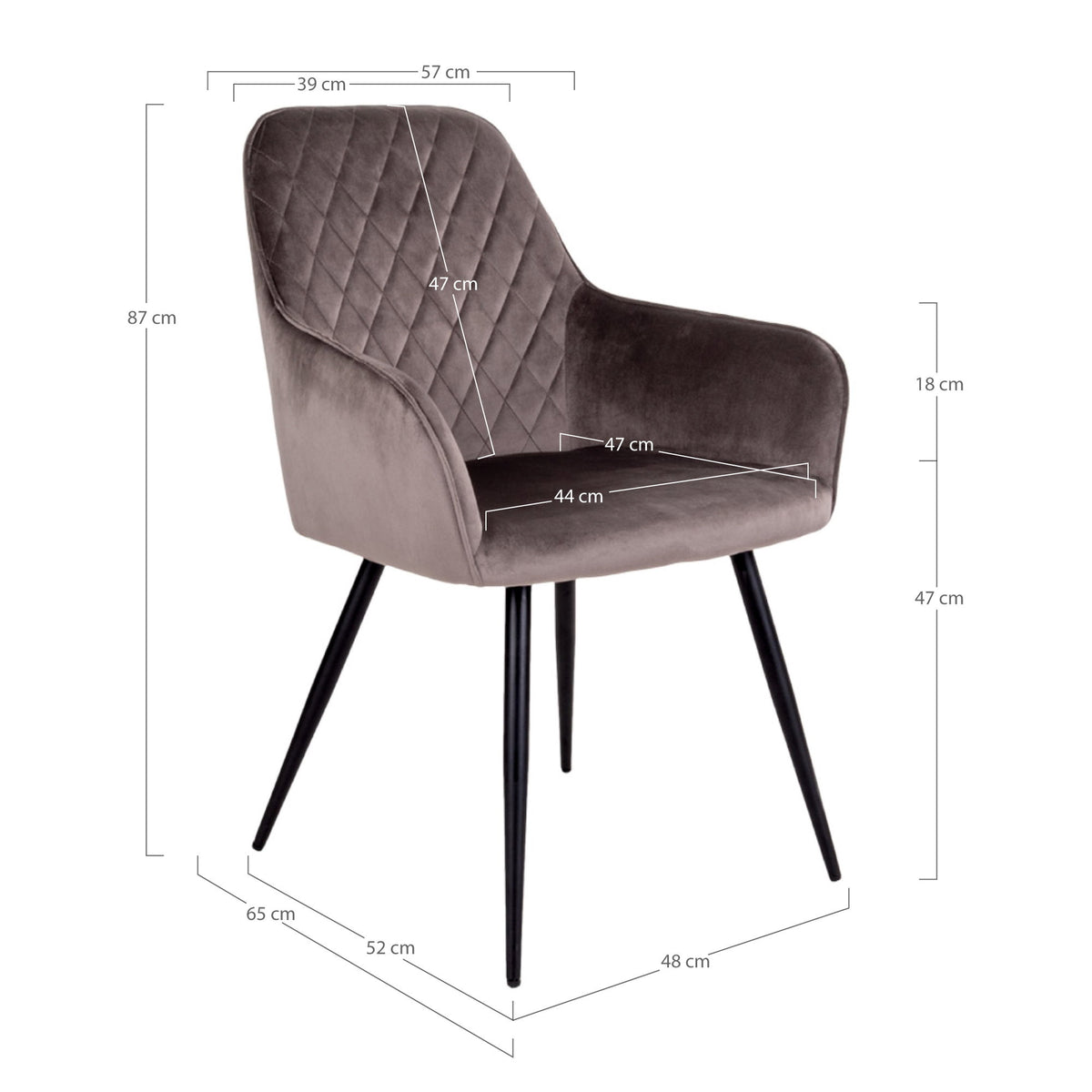 Scaun de dining, catifea, bej ciupercă, picioare negre, HN1208