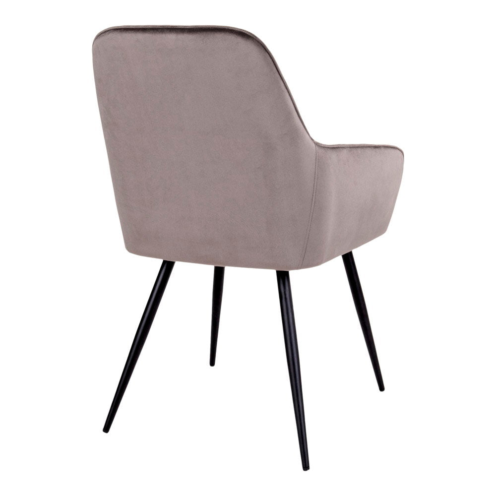 Scaun de dining, catifea, bej ciupercă, picioare negre, HN1208