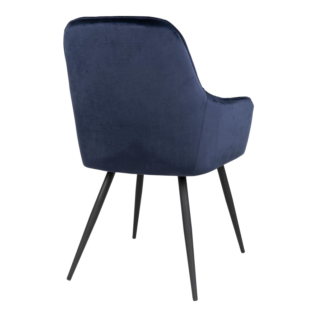 Scaun de dining, catifea, albastru, picioare negre, HN1205