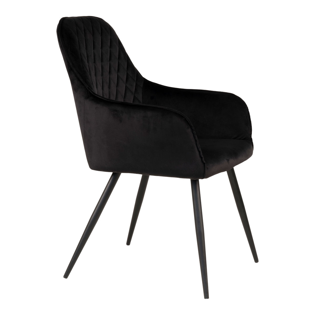 Scaun de dining, catifea, negru, picioare negre, HN1207