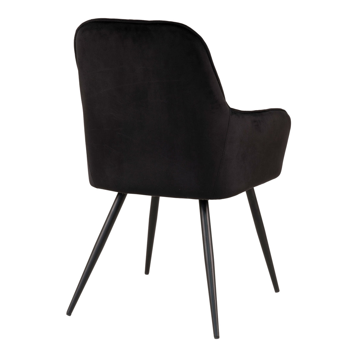 Scaun de dining, catifea, negru, picioare negre, HN1207