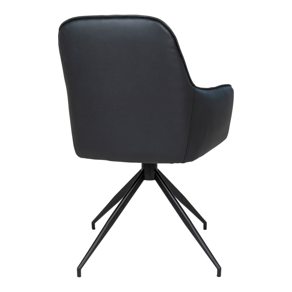 Scaun de dining rotativ, piele sintetică PU, negru, picioare negre, HN1223