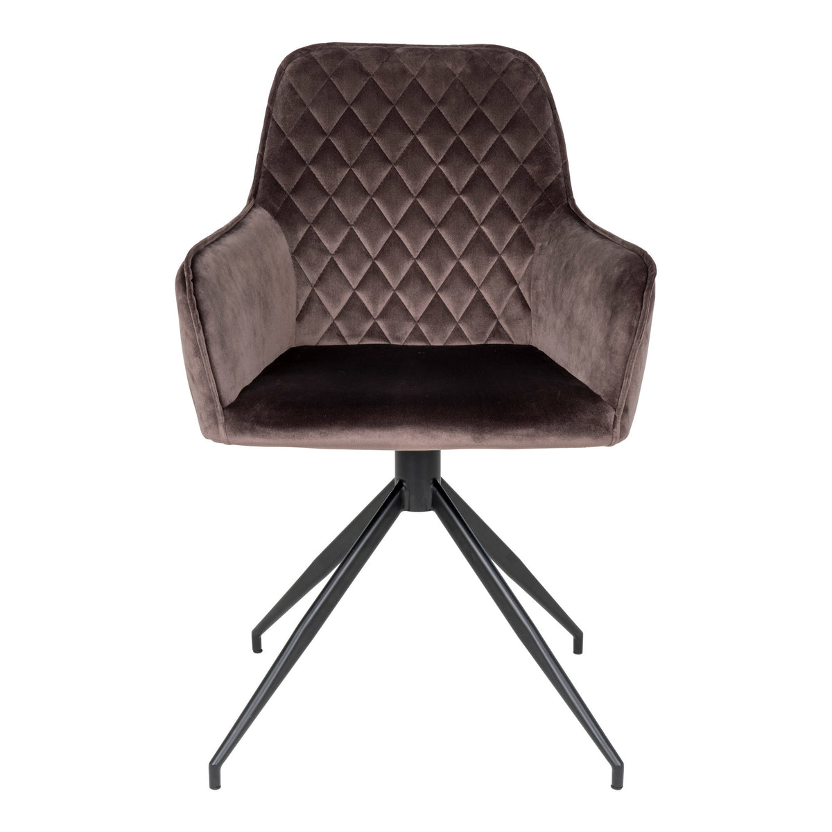 Scaun de dining rotativ, catifea, bej ciupercă, picioare negre, HN1208