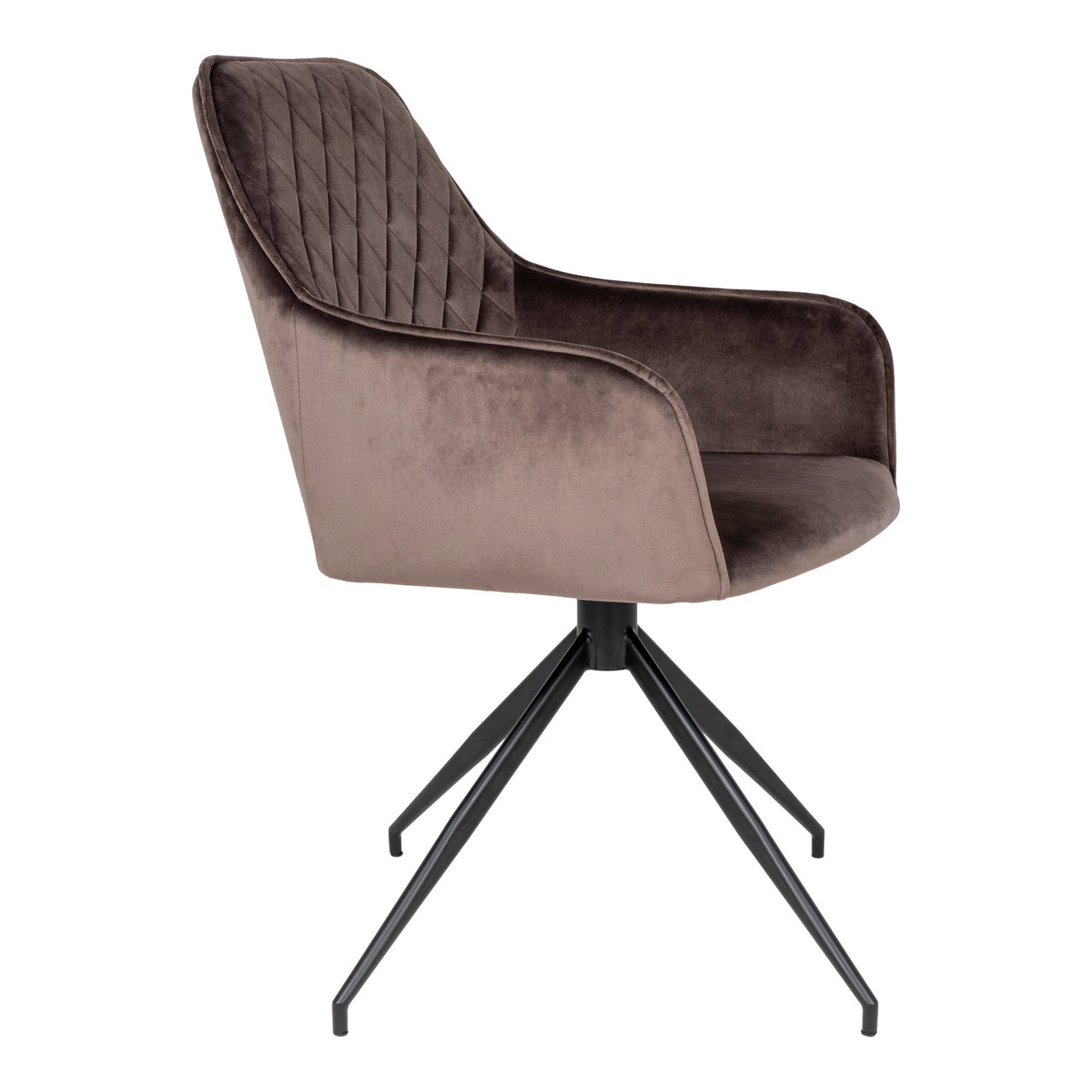 Scaun de dining rotativ, catifea, bej ciupercă, picioare negre, HN1208