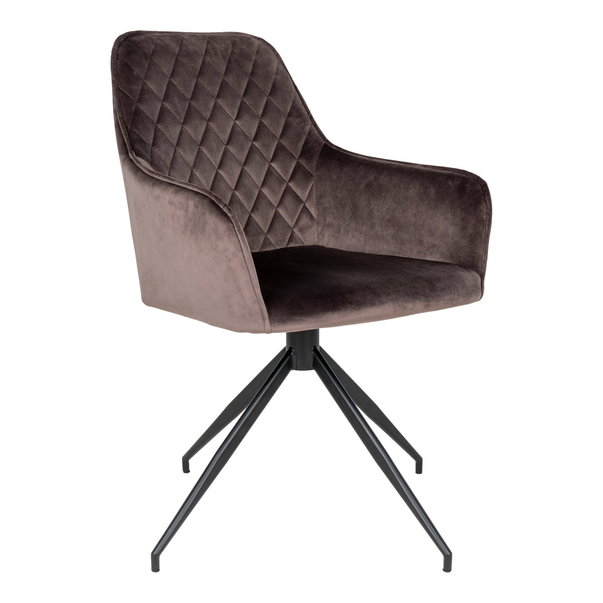 Scaun de dining rotativ, catifea, bej ciupercă, picioare negre, HN1208