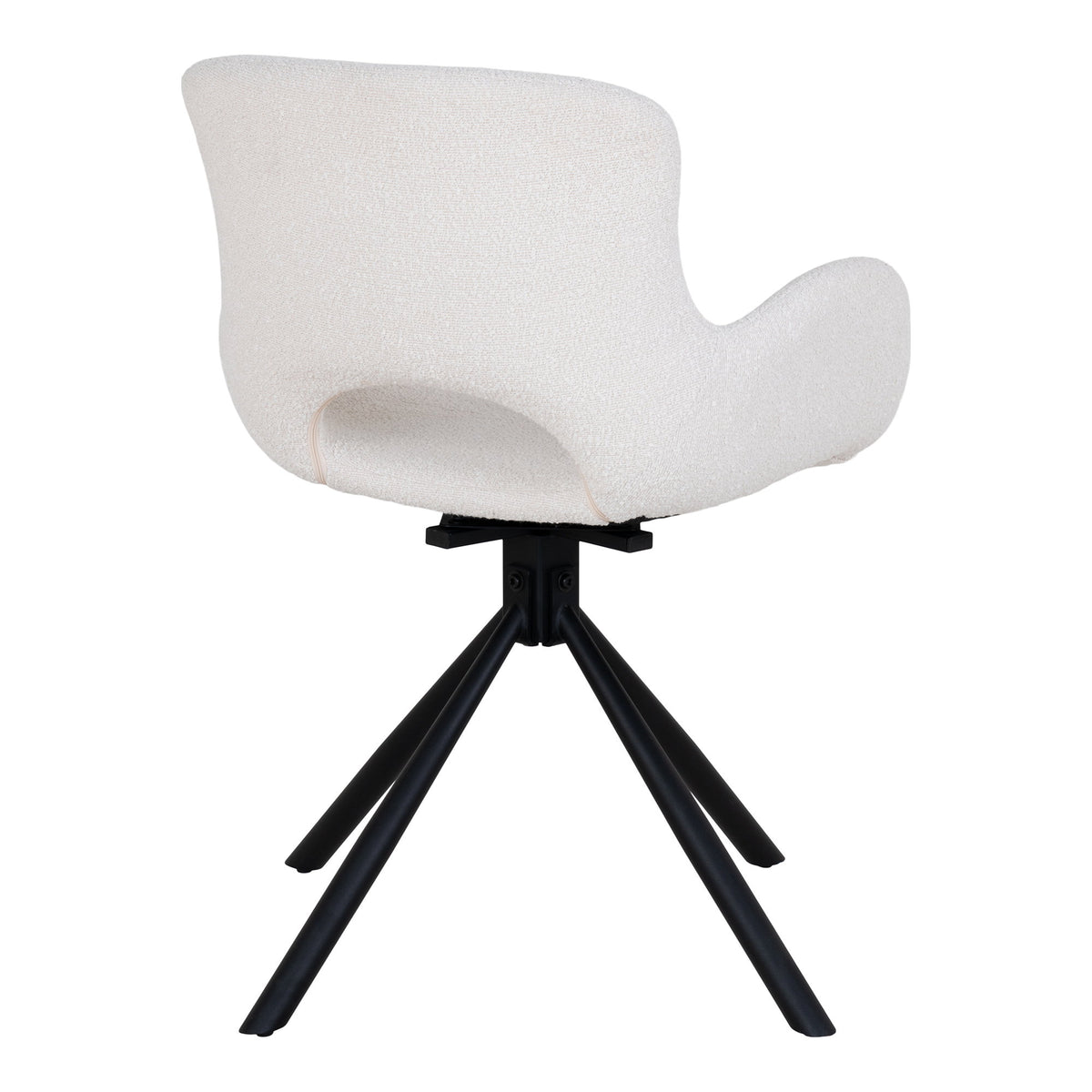 Scaun de dining, rotativ, bouclé, alb cald, HN1273