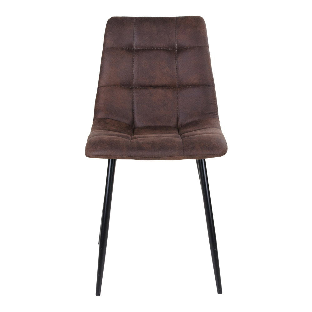 Scaun de dining, microfibră, maro închis, picioare negre, HN1282