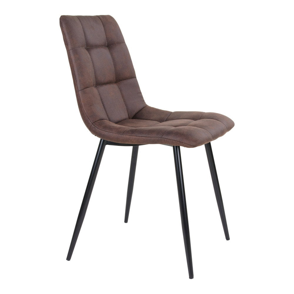 Scaun de dining, microfibră, maro închis, picioare negre, HN1282