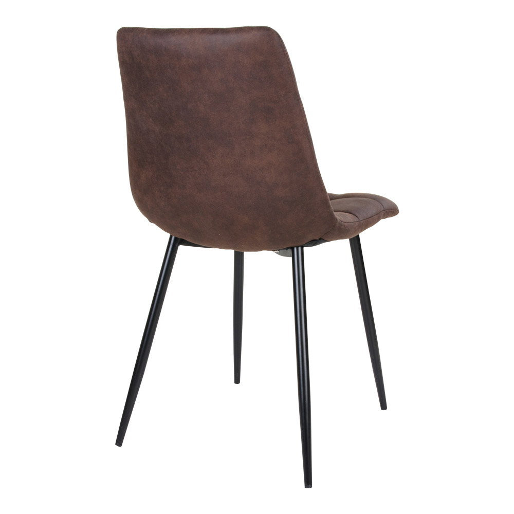 Scaun de dining, microfibră, maro închis, picioare negre, HN1282