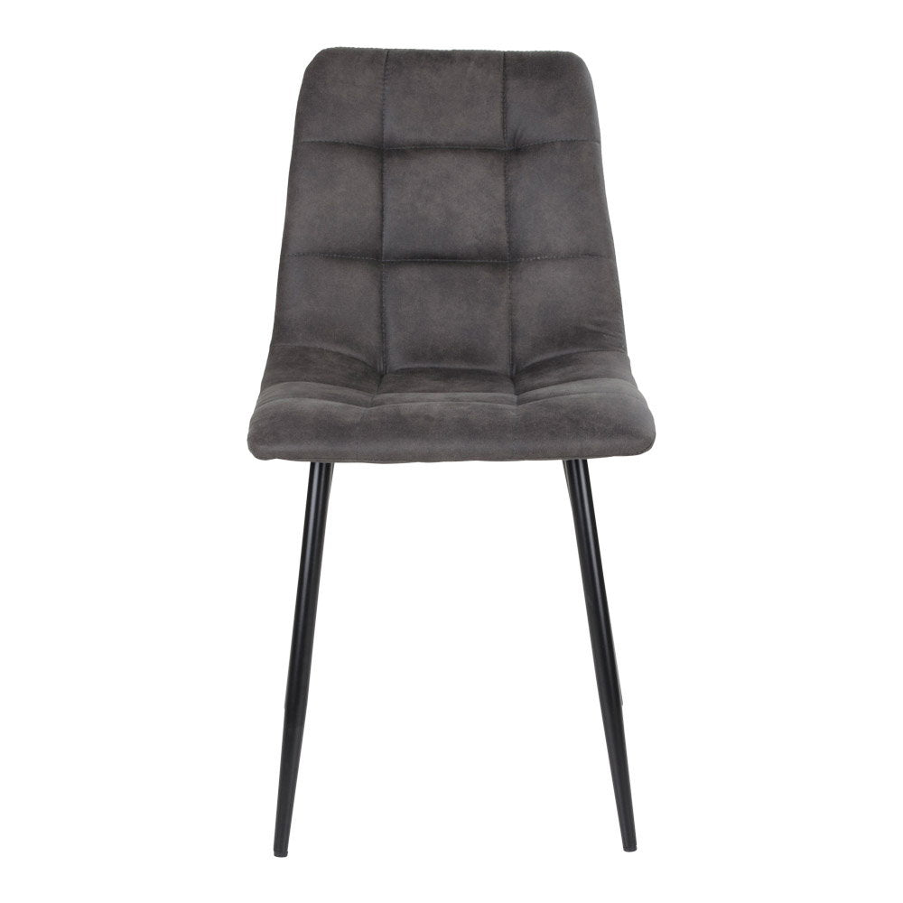 Scaun de dining, microfibră, gri închis, picioare negre, HN1229