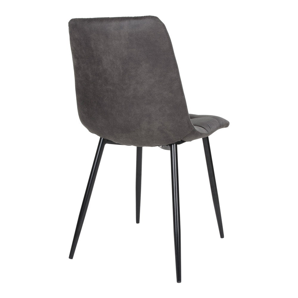 Scaun de dining, microfibră, gri închis, picioare negre, HN1229
