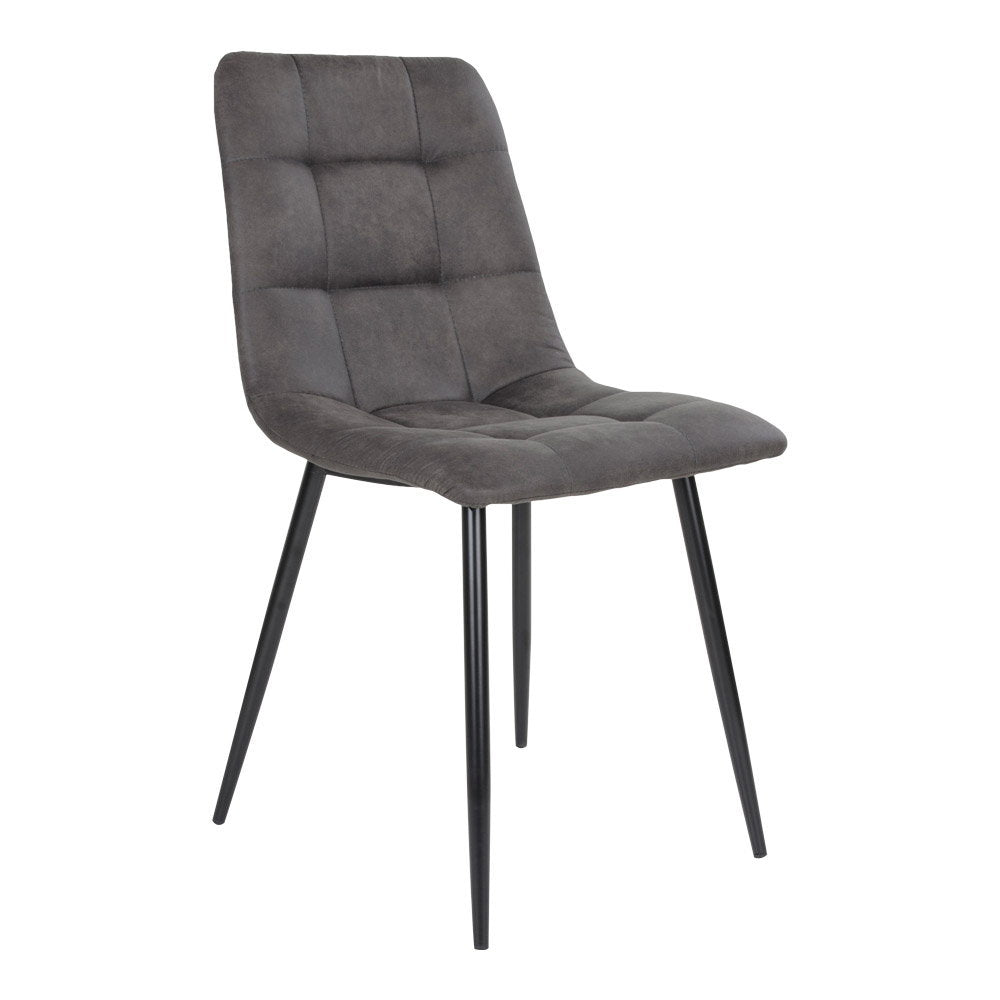 Scaun de dining, microfibră, gri închis, picioare negre, HN1229