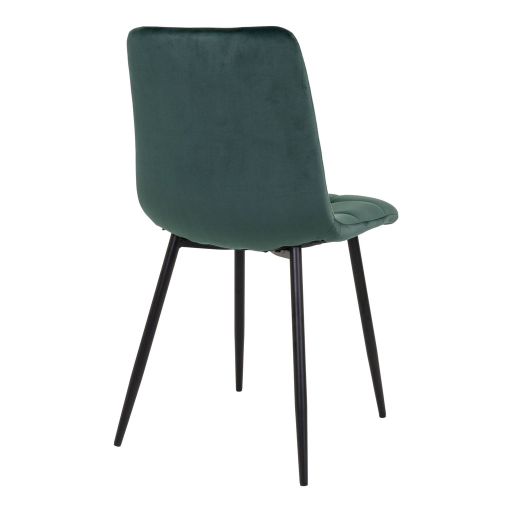 Scaun de dining, catifea, verde închis, picioare negre, HN1006