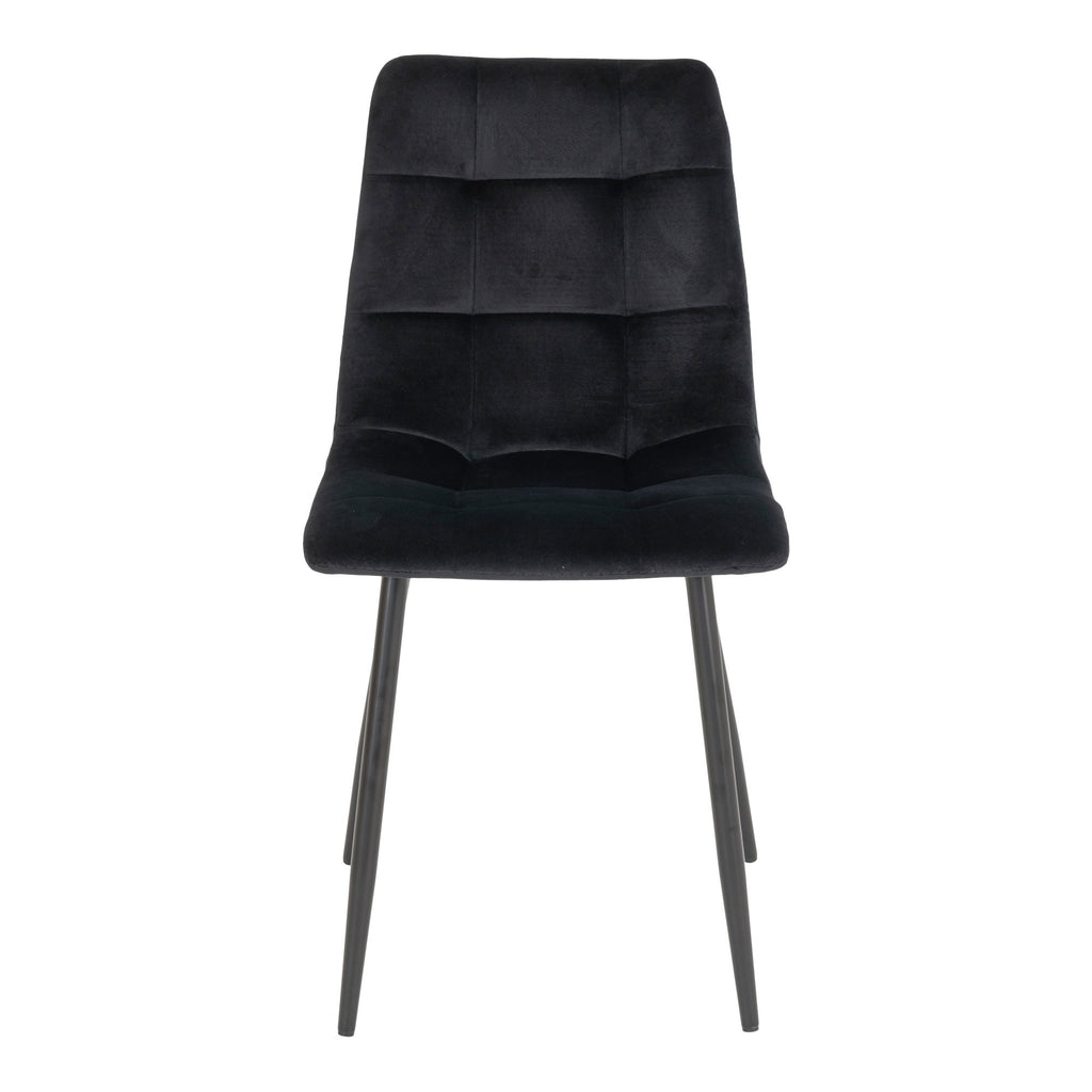 Scaun de dining, catifea, negru, picioare negre, HN1207