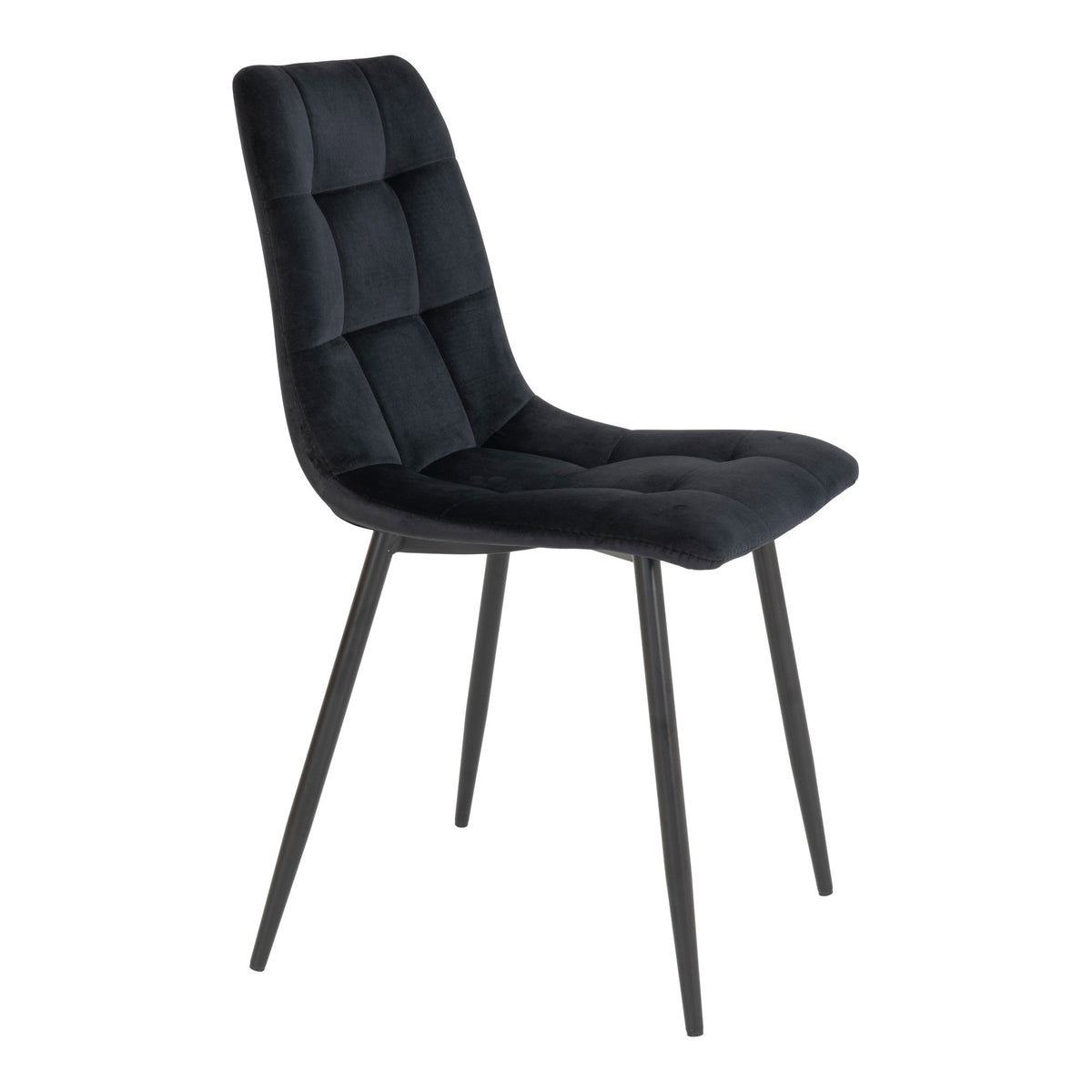 Scaun de dining, catifea, negru, picioare negre, HN1207