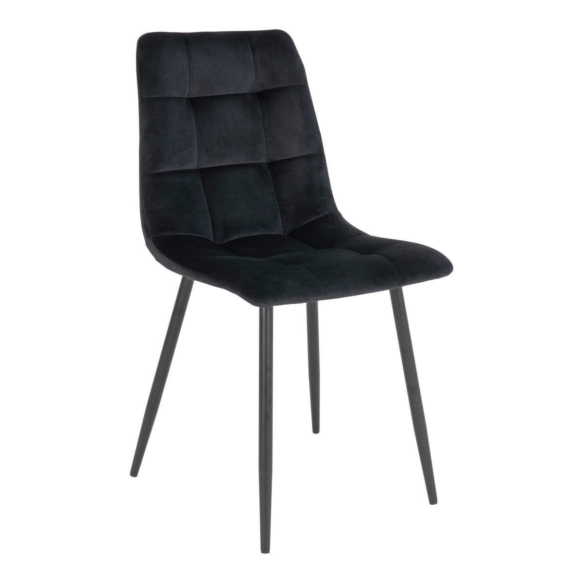 Scaun de dining, catifea, negru, picioare negre, HN1207