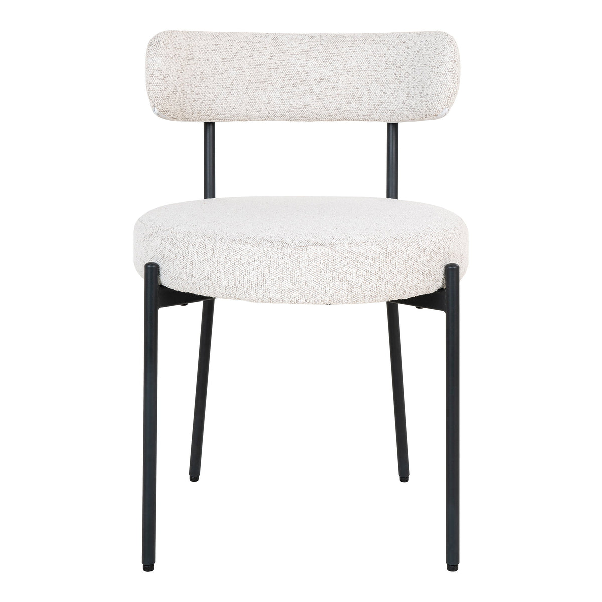 Scaun de dining, bouclé, alb, picioare negre, HN1270