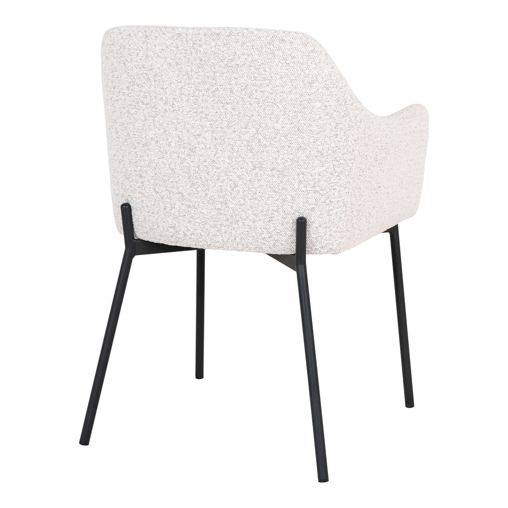 Scaun de dining, bouclé, alb, picioare negre, HN1270