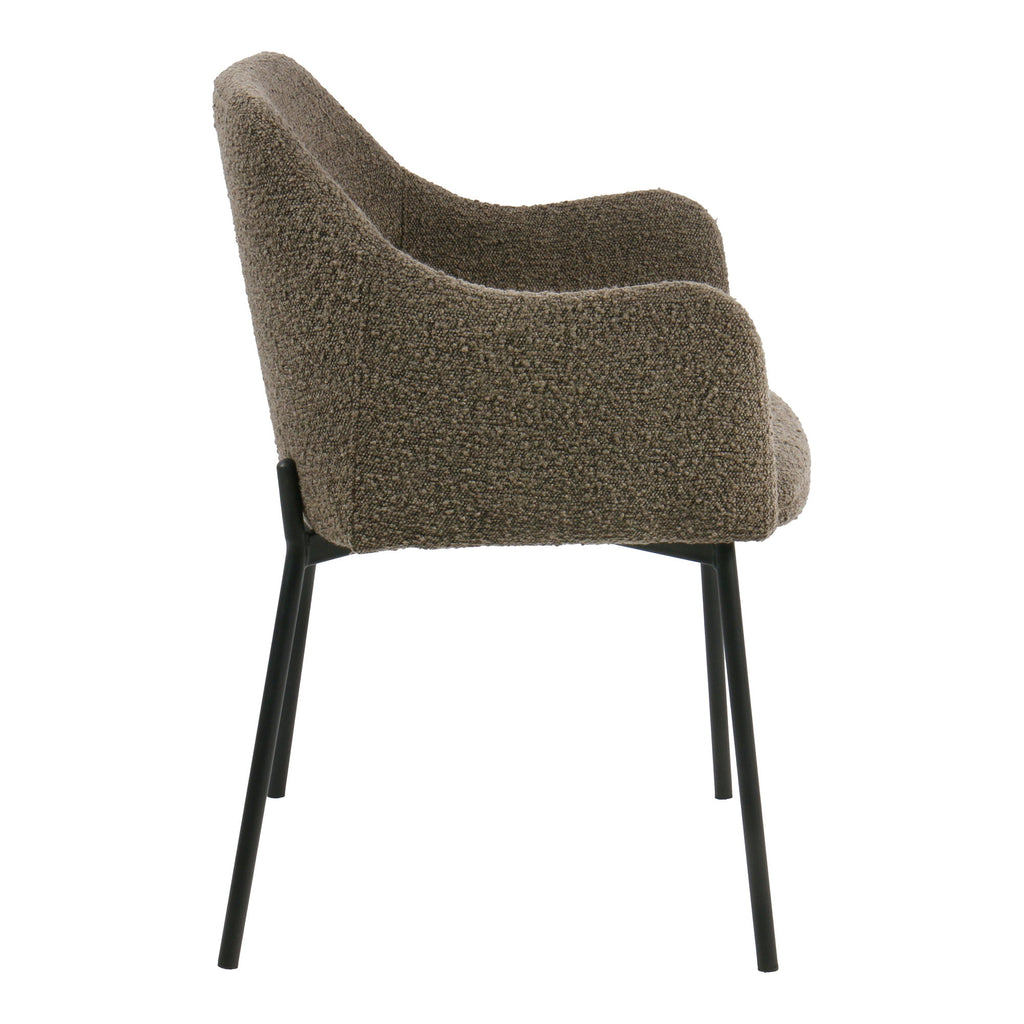 Scaun de dining, bouclé, maro, picioare negre, HN1064