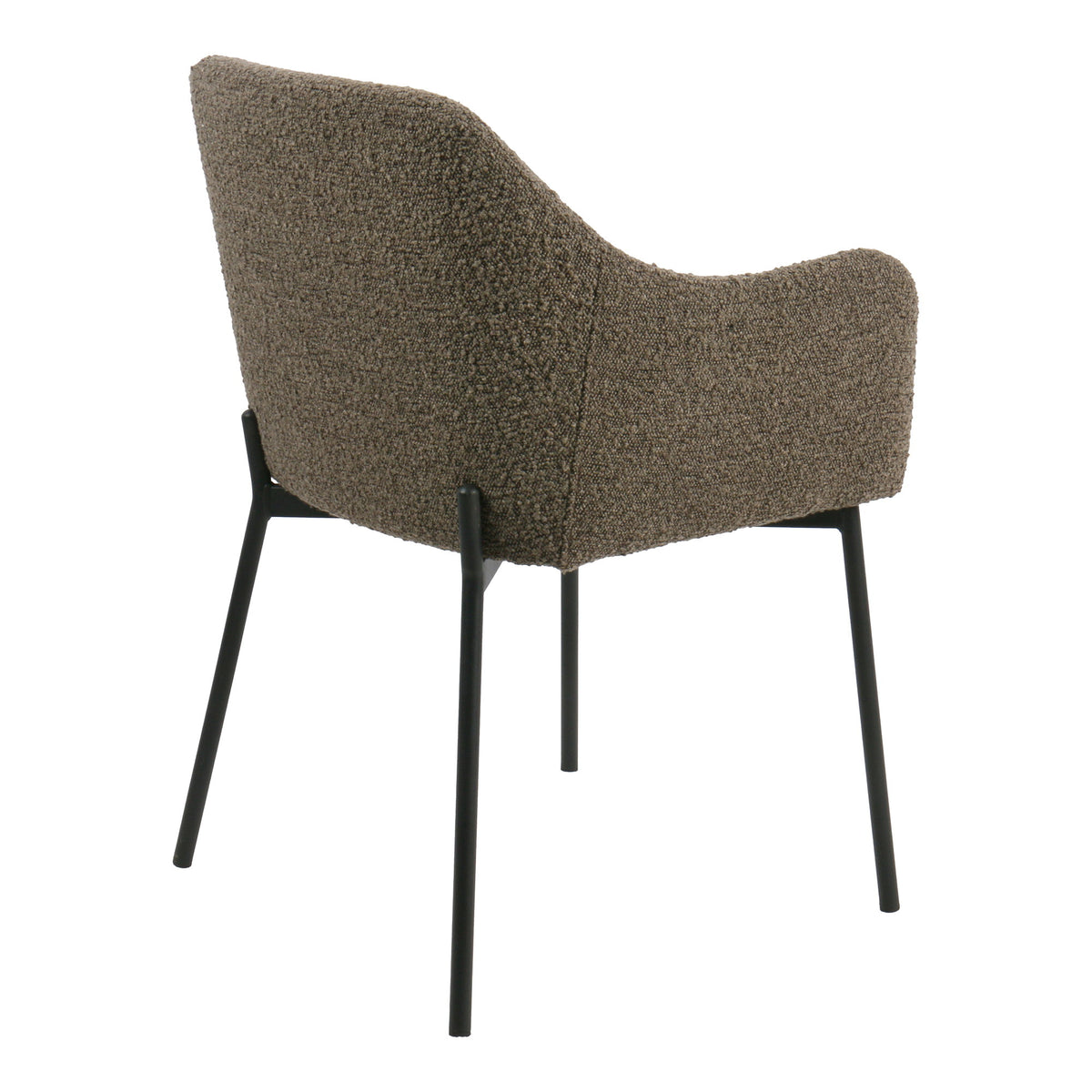 Scaun de dining, bouclé, maro, picioare negre, HN1064