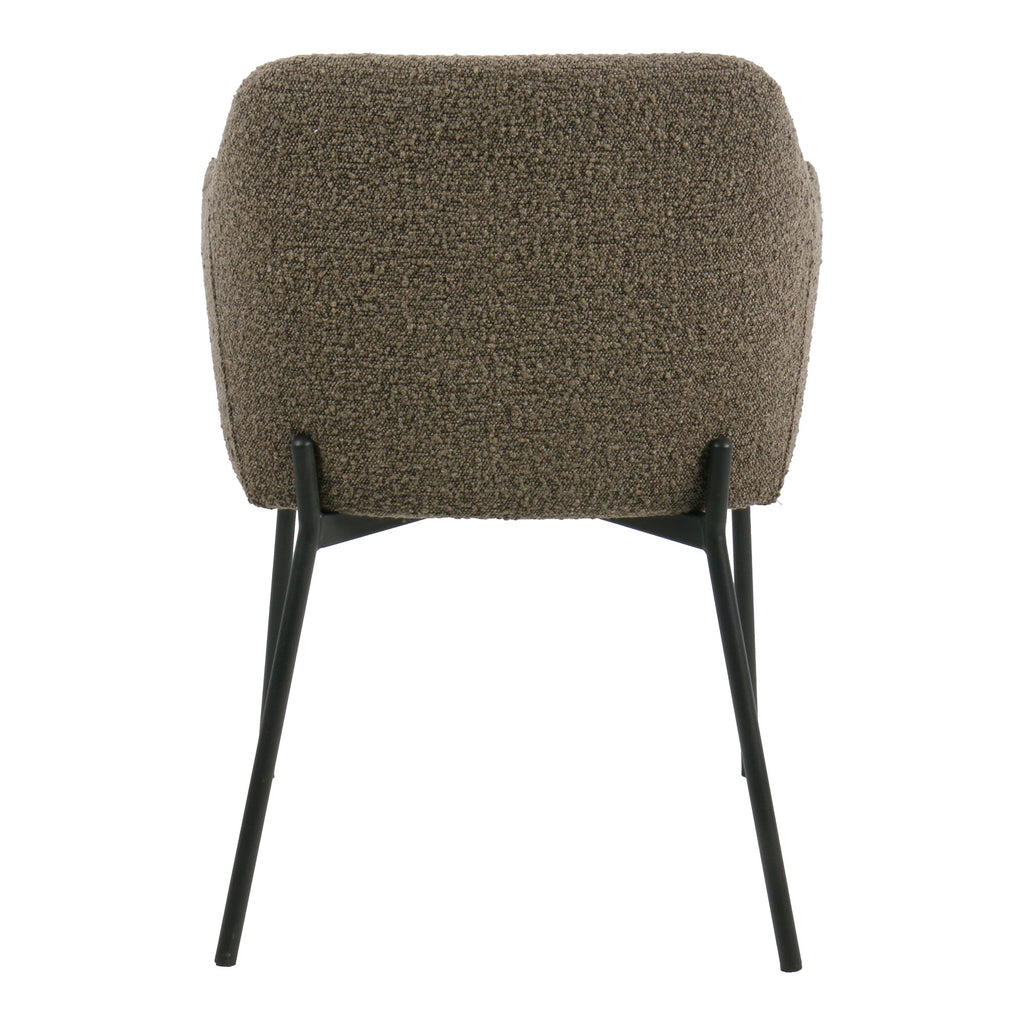 Scaun de dining, bouclé, maro, picioare negre, HN1064