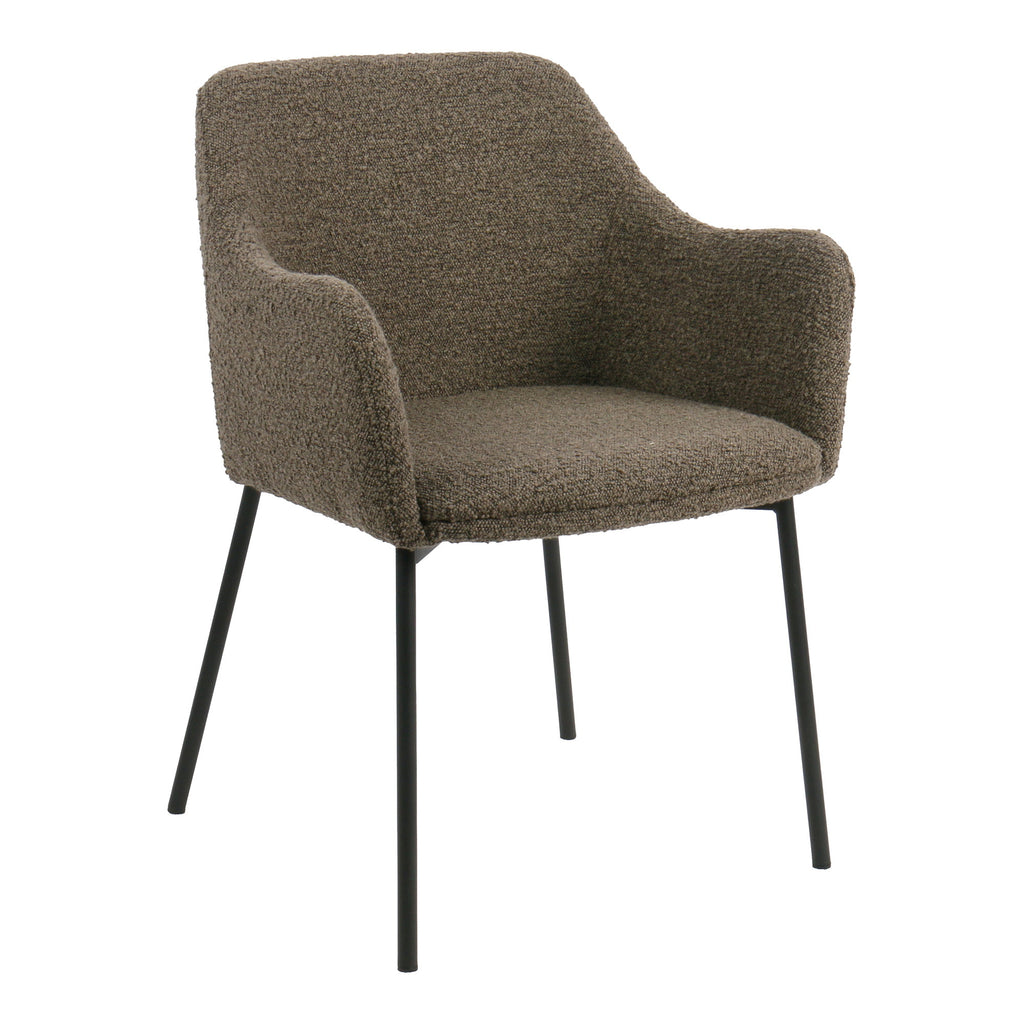Scaun de dining, bouclé, maro, picioare negre, HN1064