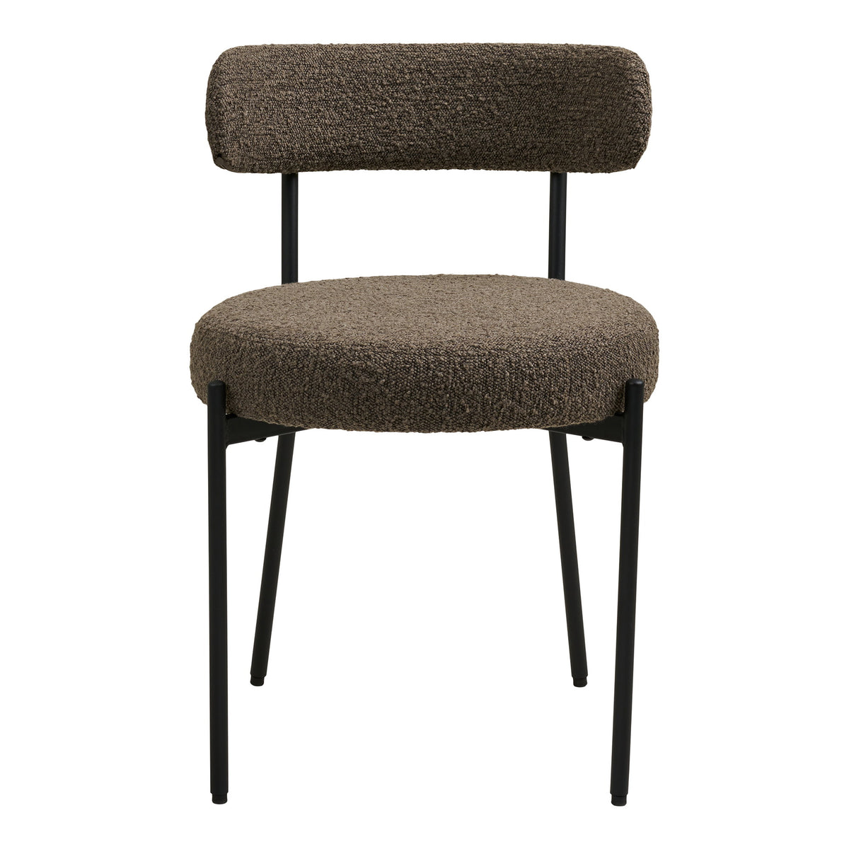 Scaun de dining, bouclé, maro, picioare negre, HN1064