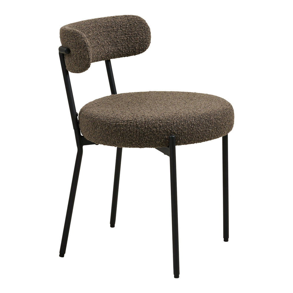 Scaun de dining, bouclé, maro, picioare negre, HN1064
