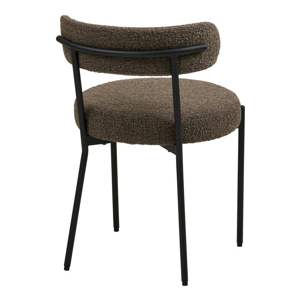 Scaun de dining, bouclé, maro, picioare negre, HN1064