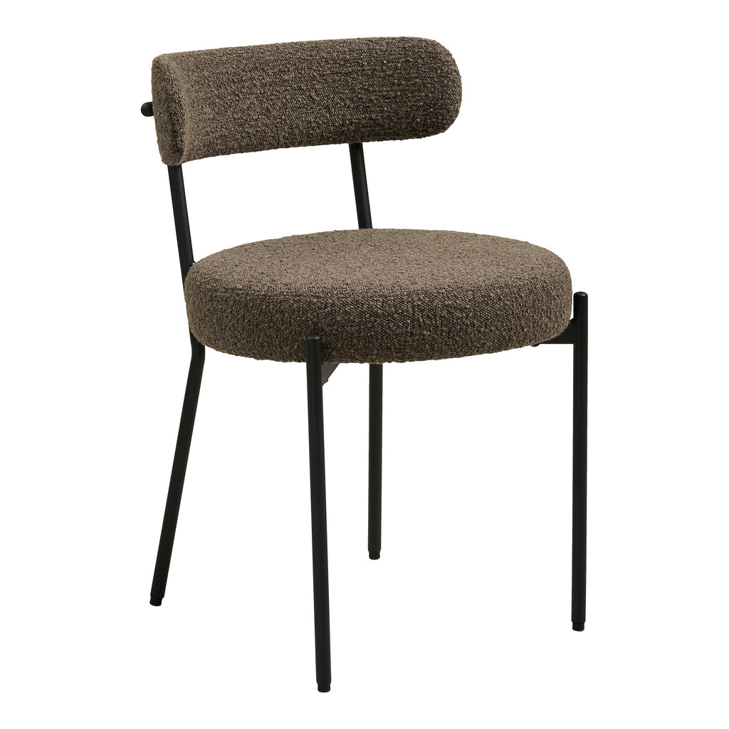 Scaun de dining, bouclé, maro, picioare negre, HN1064