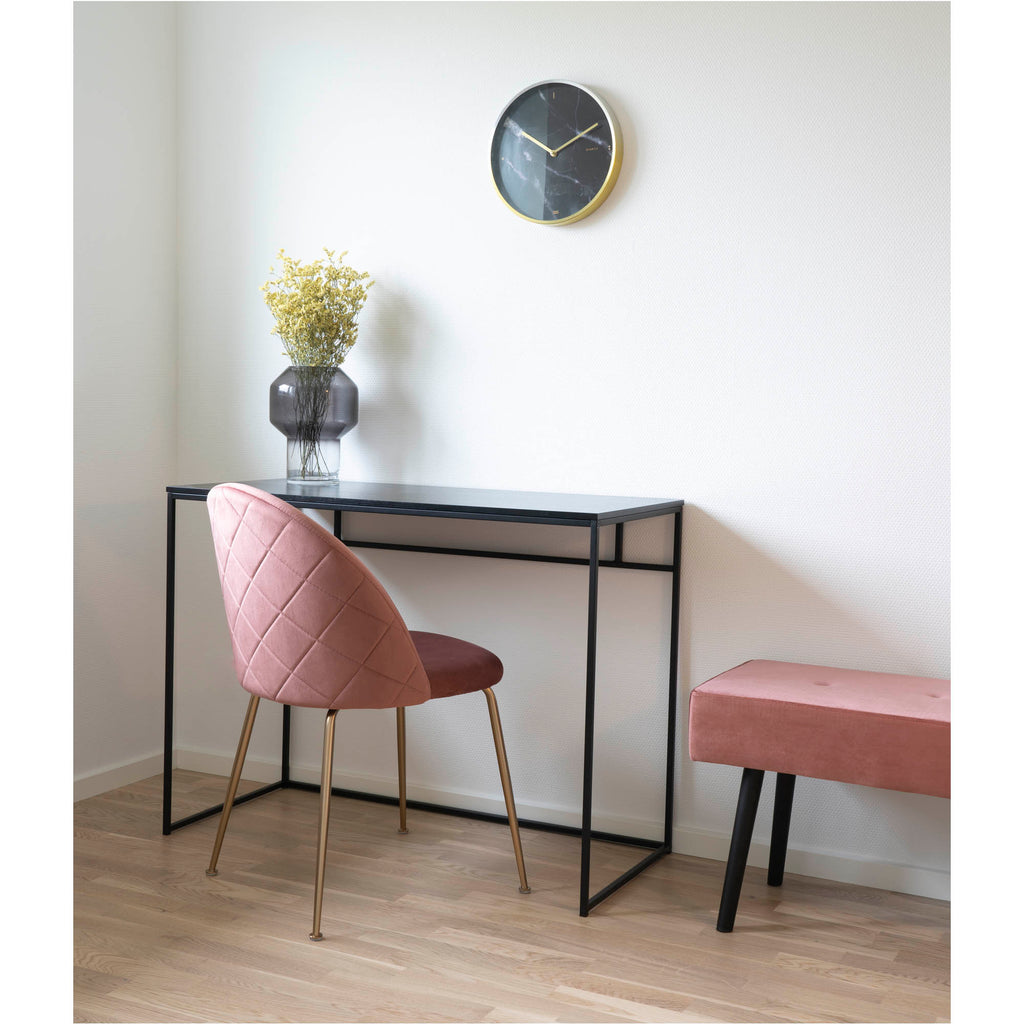 Scaun de dining, catifea, roz, picioare cu aspect de alamă, HN1214