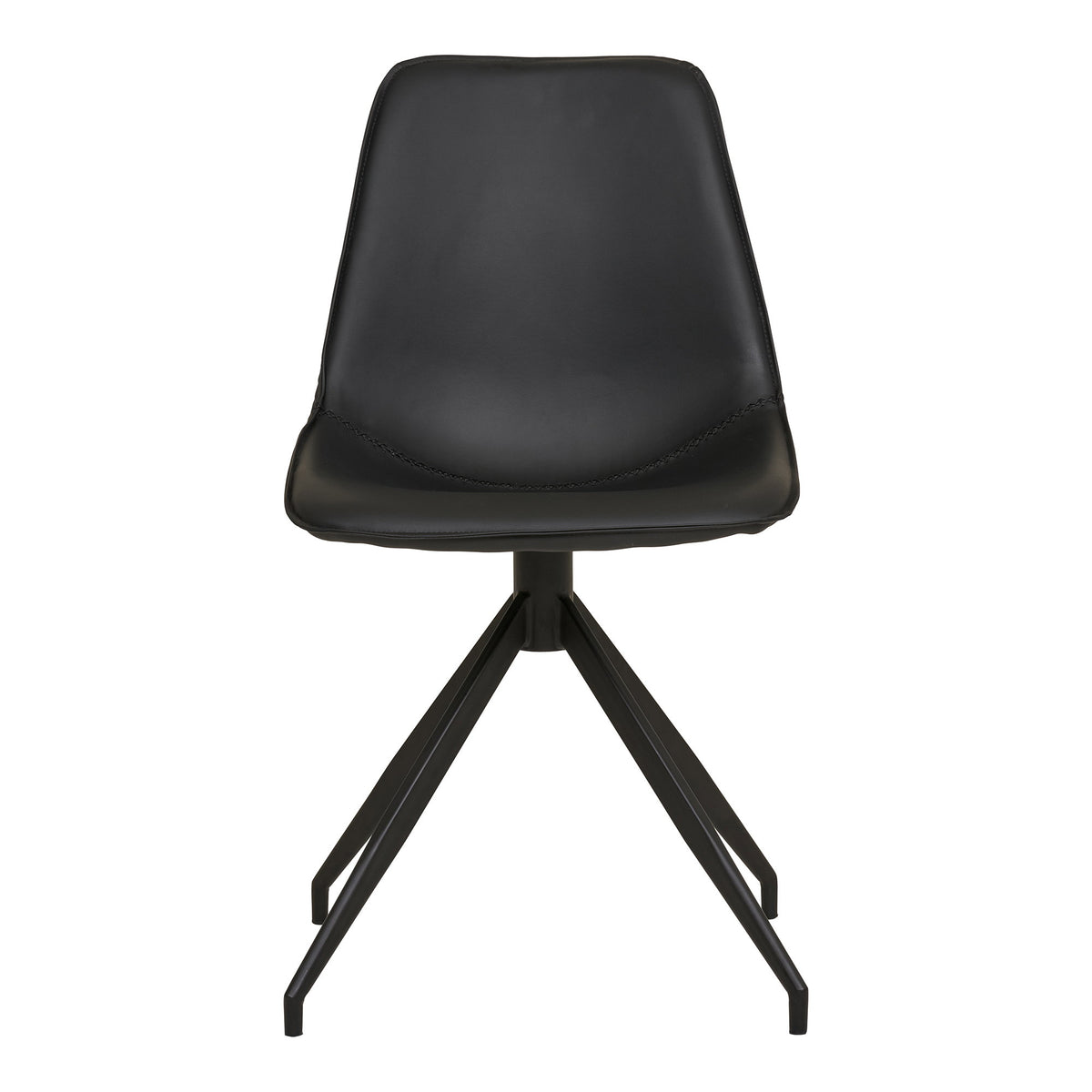 Scaun de dining rotativ, piele sintetică PU, negru, picioare negre, HN1228