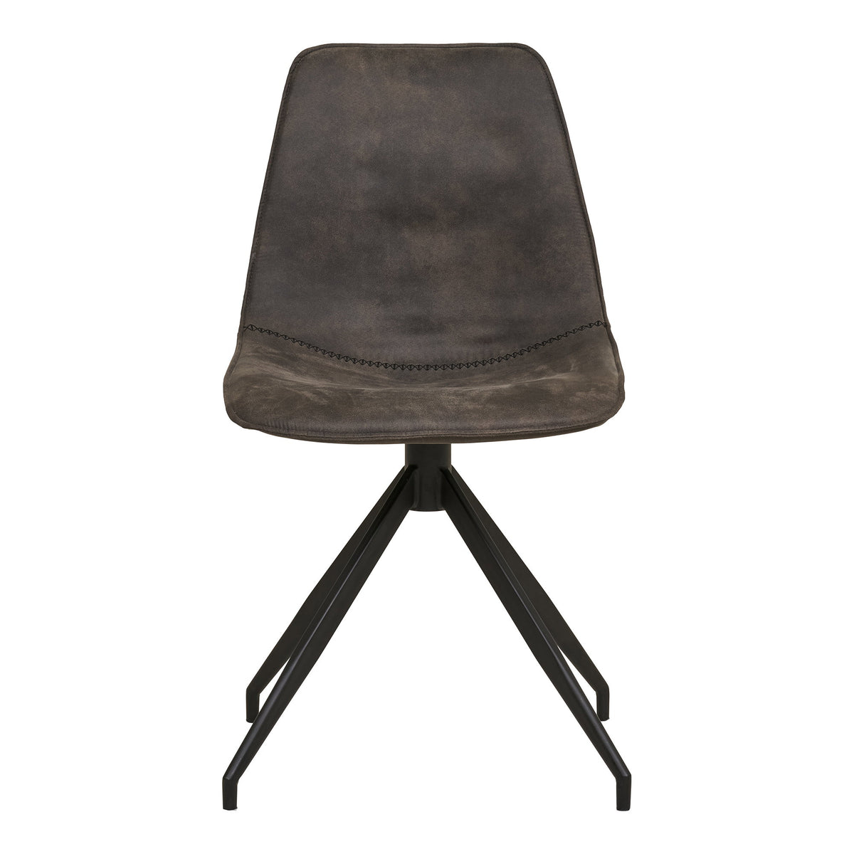 Scaun de dining rotativ, microfibră, gri, picioare negre, HN1229