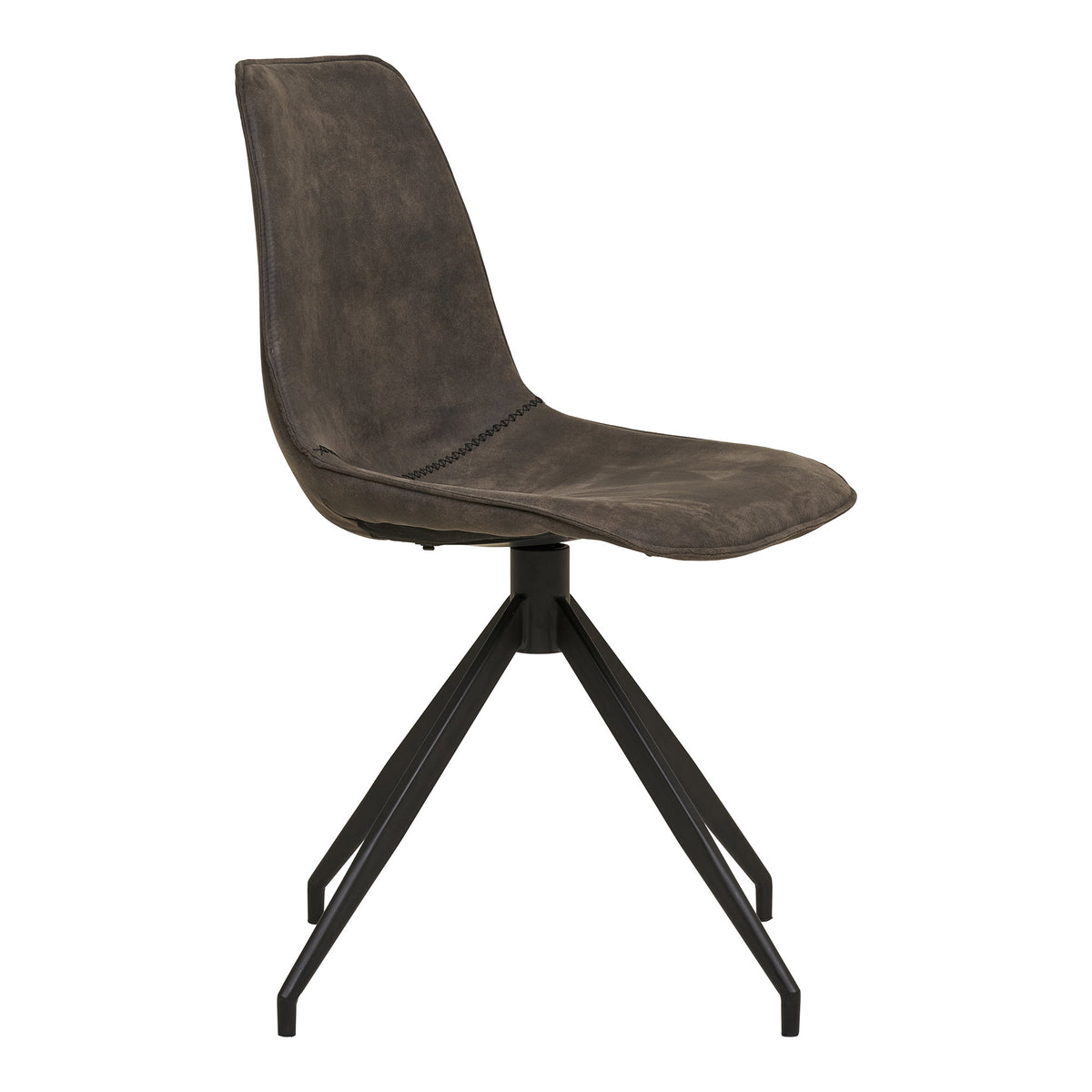 Scaun de dining rotativ, microfibră, gri, picioare negre, HN1229