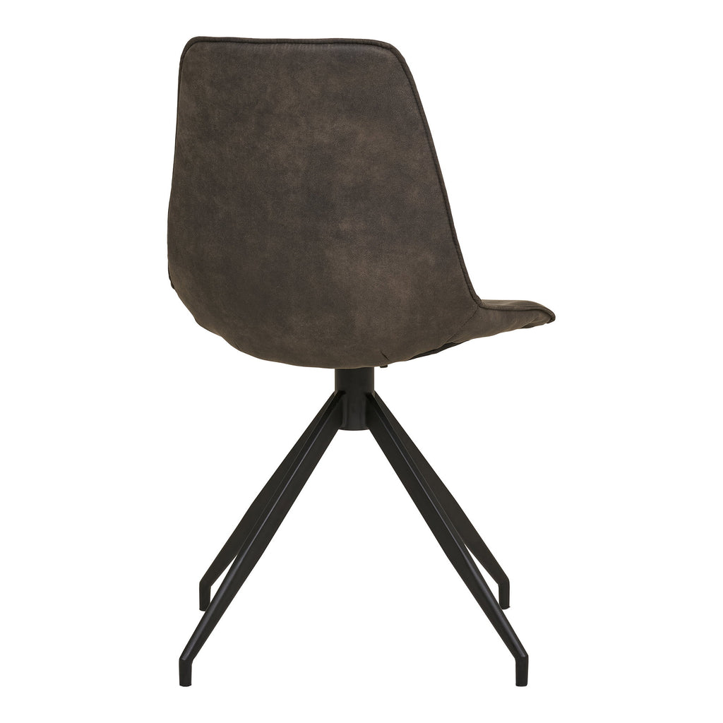 Scaun de dining rotativ, microfibră, gri, picioare negre, HN1229