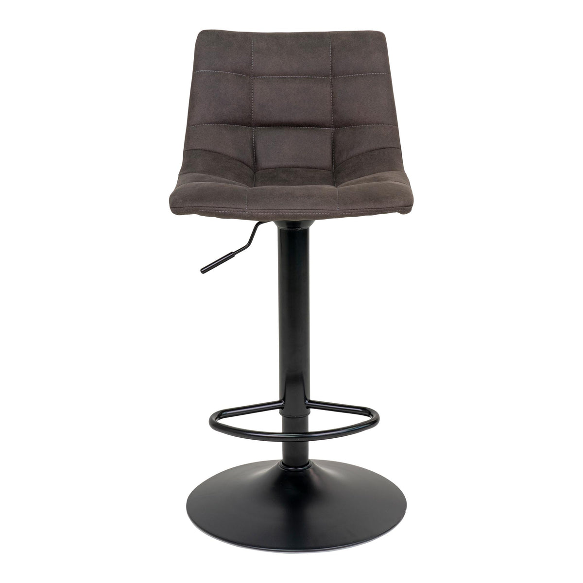 Scaun de bar, microfibră, gri închis, picioare negre, HN1229