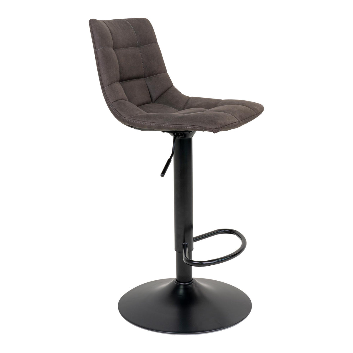 Scaun de bar, microfibră, gri închis, picioare negre, HN1229