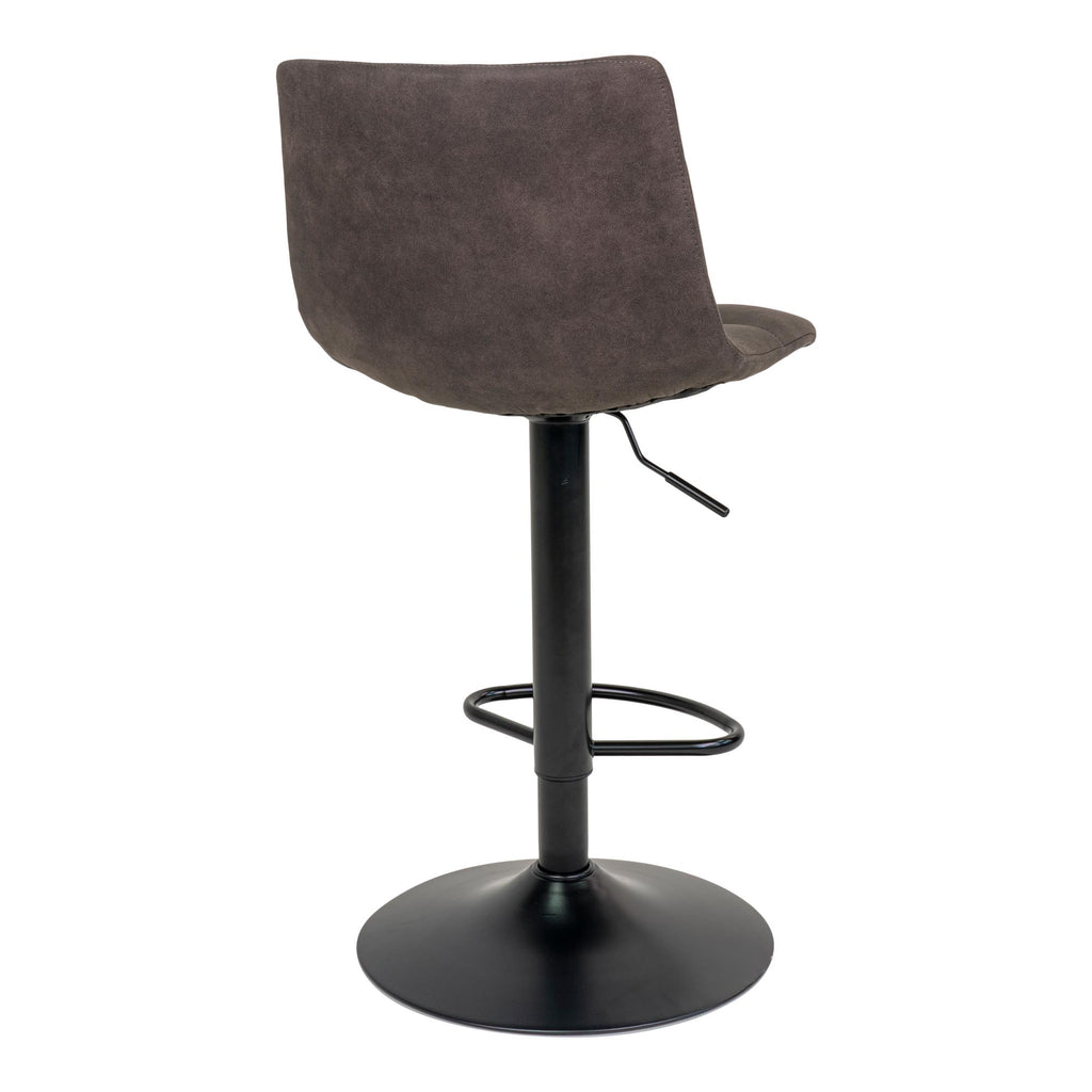 Scaun de bar, microfibră, gri închis, picioare negre, HN1229
