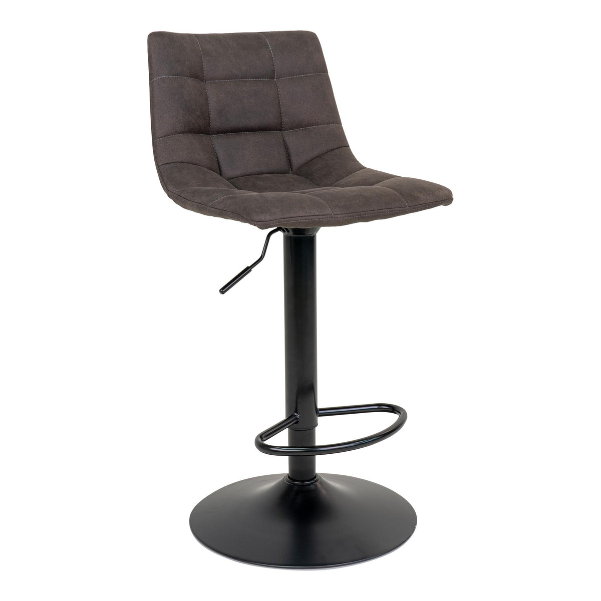 Scaun de bar, microfibră, gri închis, picioare negre, HN1229