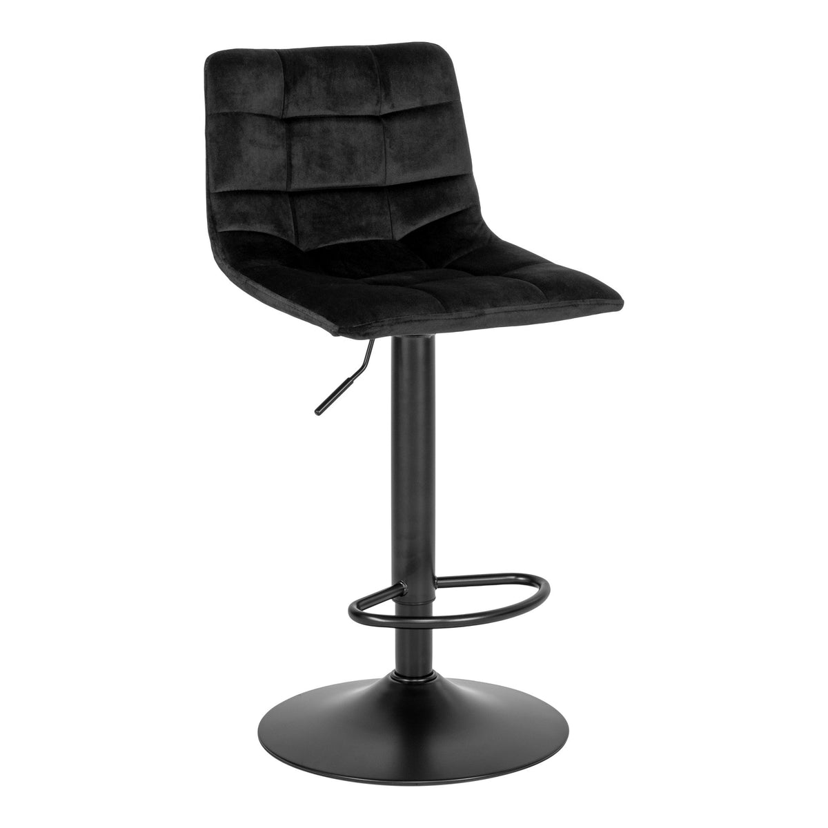 Scaun de bar, catifea, negru, picioare negre, N1207