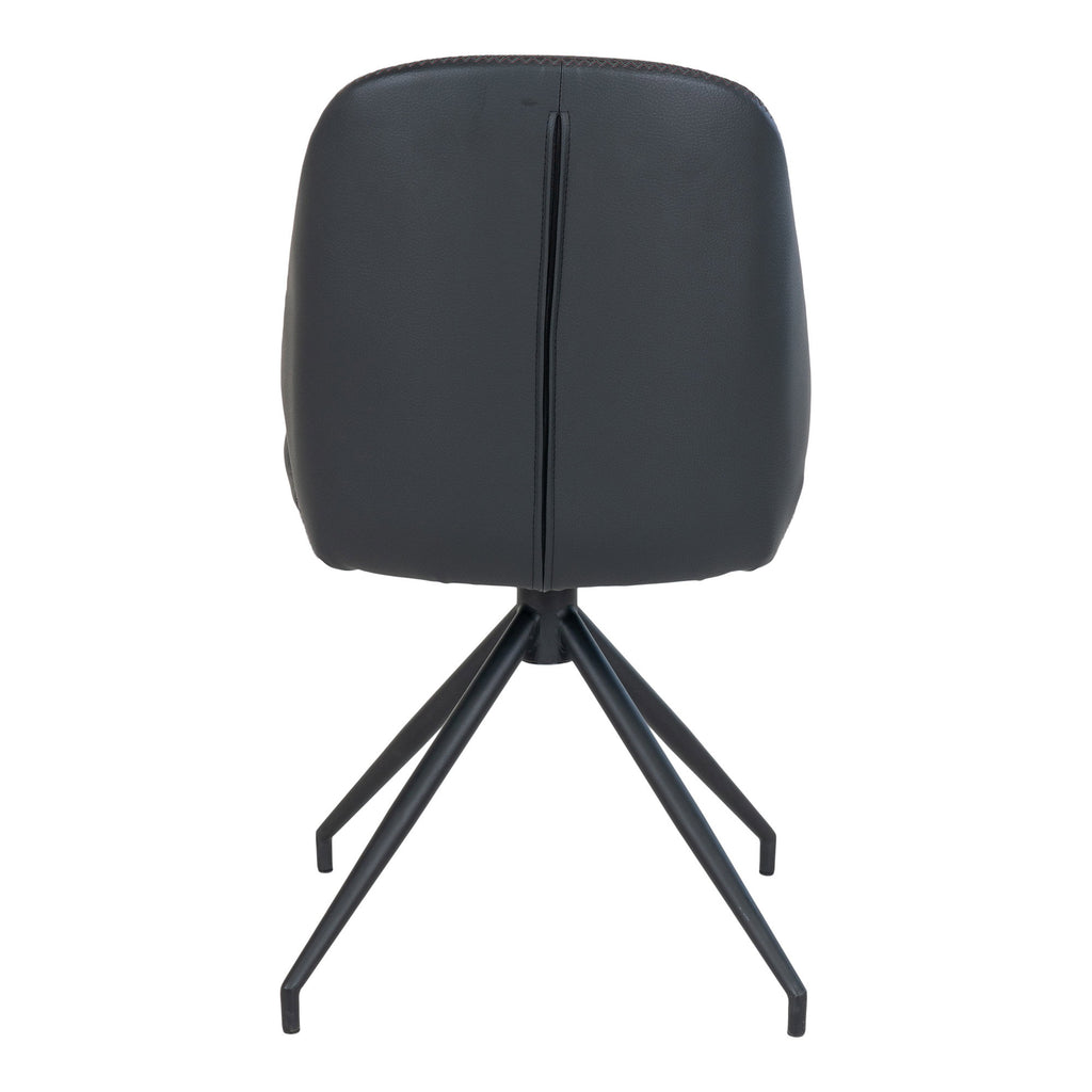 Scaun de dining rotativ, piele sintetică PU, negru, picioare negre, HN1223