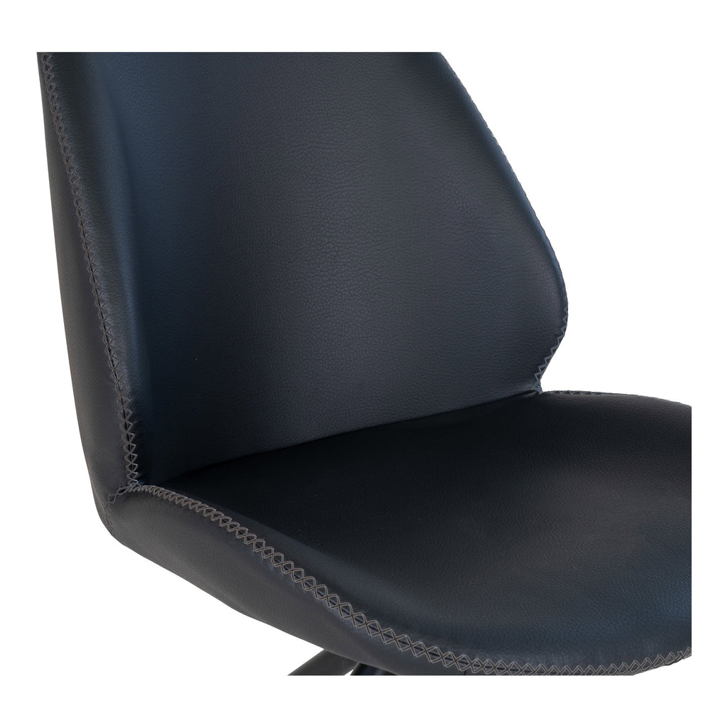 Scaun de dining rotativ, piele sintetică PU, negru, picioare negre, HN1223
